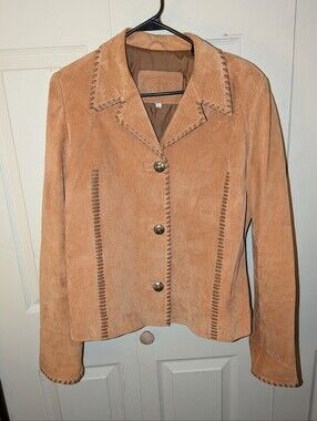Women's 100% Leather Button-Front Jacket